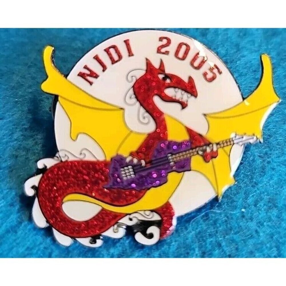 Destination Imagination 2005 Pin Nj Red Guitar Playing Dragon